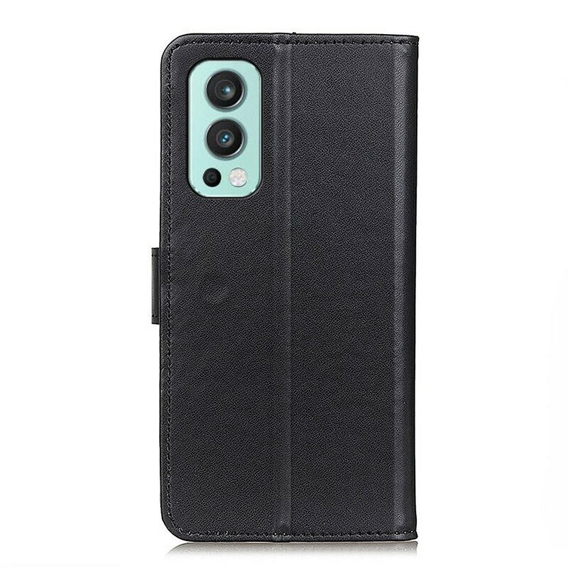 Flip Case voor OnePlus Nord 2 5G Effen Kunstleer