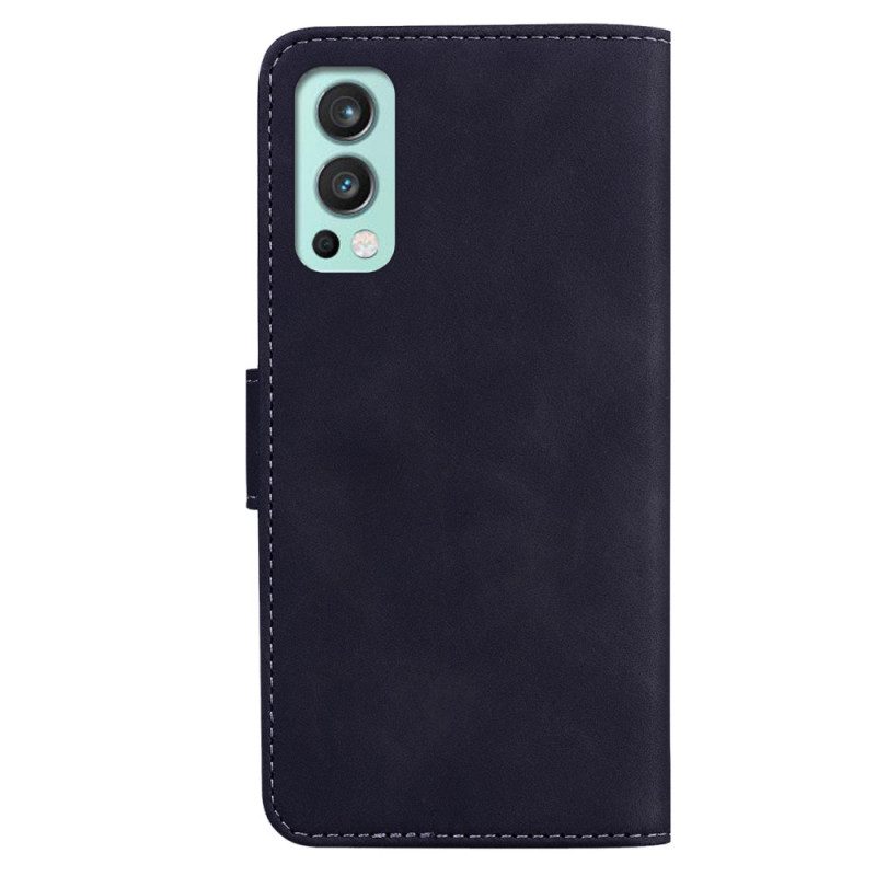 Flip Case voor OnePlus Nord 2 5G Huid-aanraking Vlinder