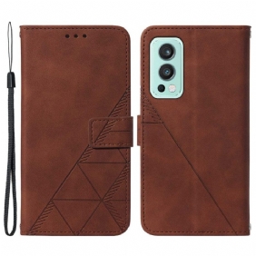 Flip Case voor OnePlus Nord 2 5G Piramide Leereffect