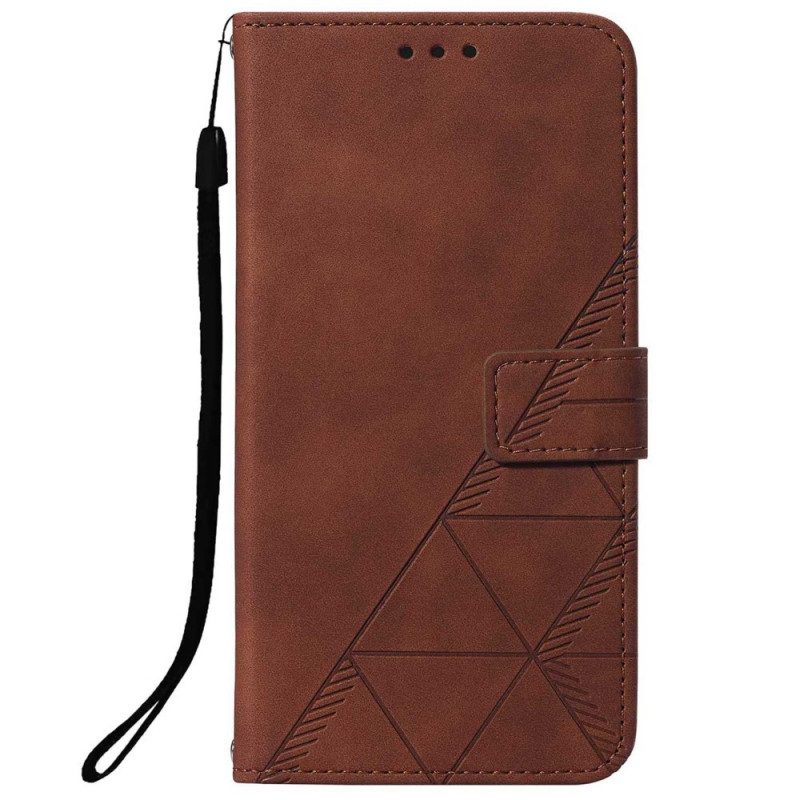 Flip Case voor OnePlus Nord 2 5G Piramide Leereffect