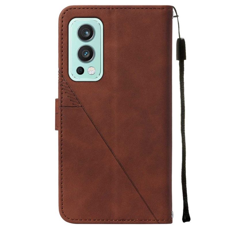 Flip Case voor OnePlus Nord 2 5G Piramide Leereffect