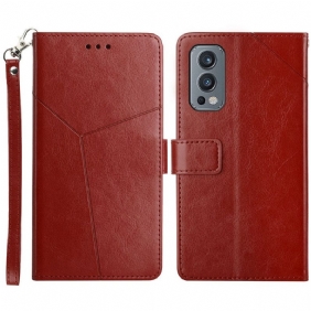 Flip Case voor OnePlus Nord 2 5G Stijl Leer Geo Y Design