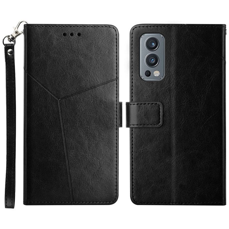 Flip Case voor OnePlus Nord 2 5G Stijl Leer Geo Y Design