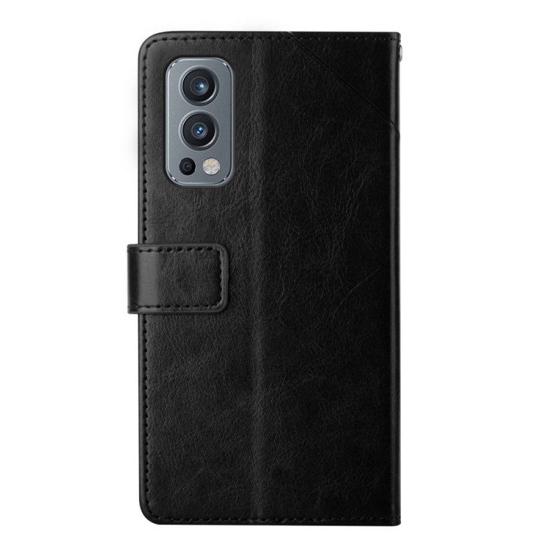 Flip Case voor OnePlus Nord 2 5G Stijl Leer Geo Y Design