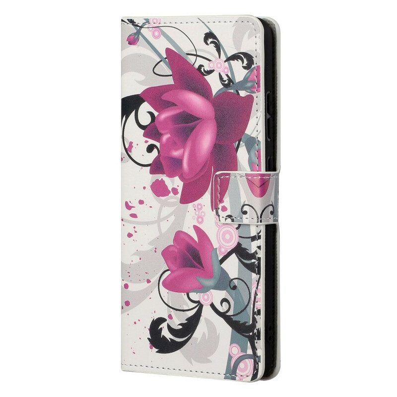 Flip Case voor OnePlus Nord 2 5G Tropische Bloemen