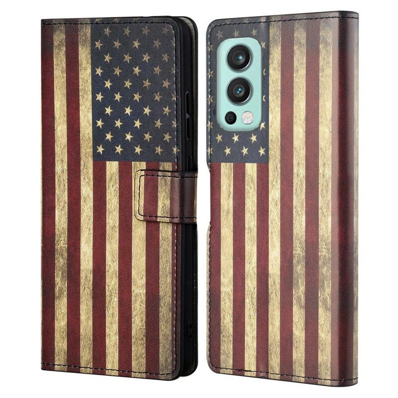 Folio-hoesje voor OnePlus Nord 2 5G Amerikaanse Vlag