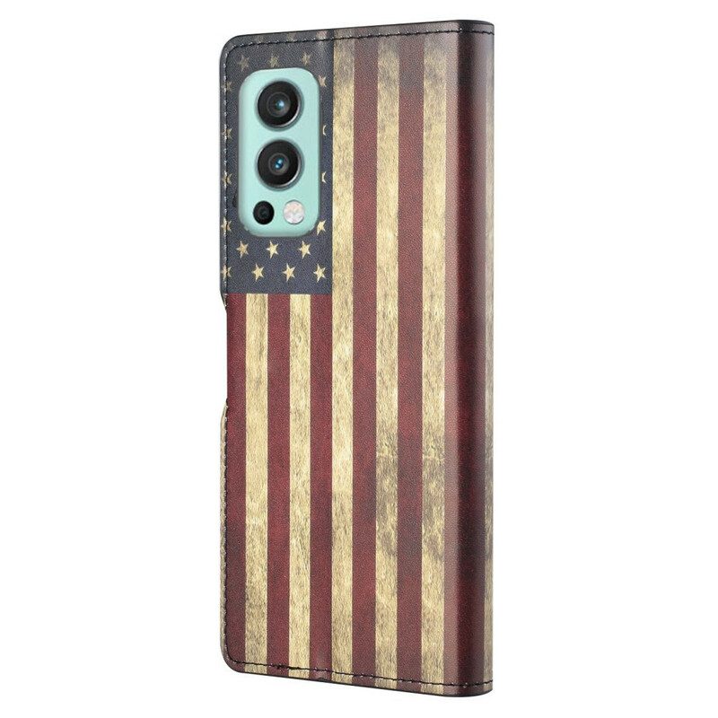 Folio-hoesje voor OnePlus Nord 2 5G Amerikaanse Vlag