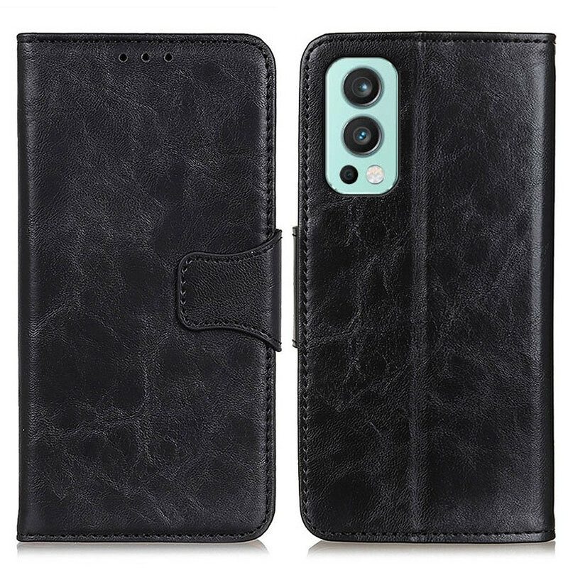 Folio-hoesje voor OnePlus Nord 2 5G Flip Case Getextureerde Magnetische Flap