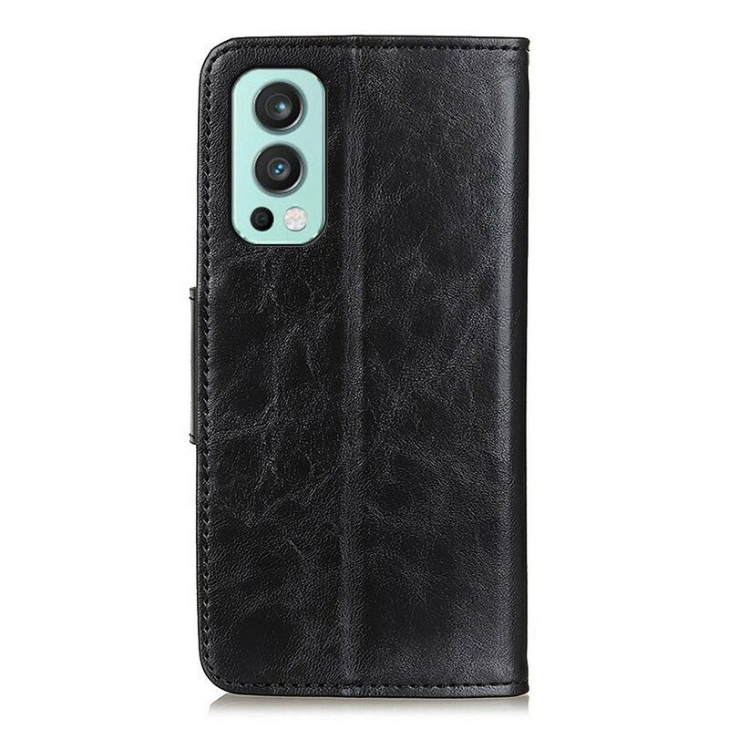 Folio-hoesje voor OnePlus Nord 2 5G Flip Case Getextureerde Magnetische Flap