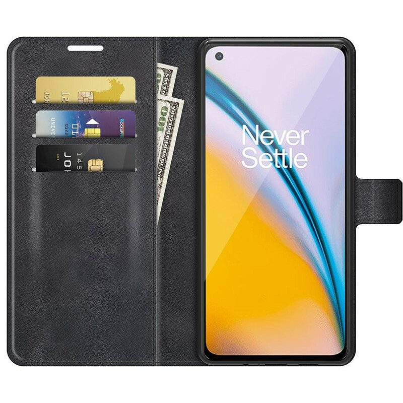 Folio-hoesje voor OnePlus Nord 2 5G Slank Extreem Leereffect