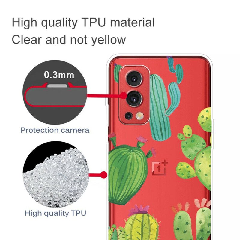 Hoesje voor OnePlus Nord 2 5G Aquarel Cactussen