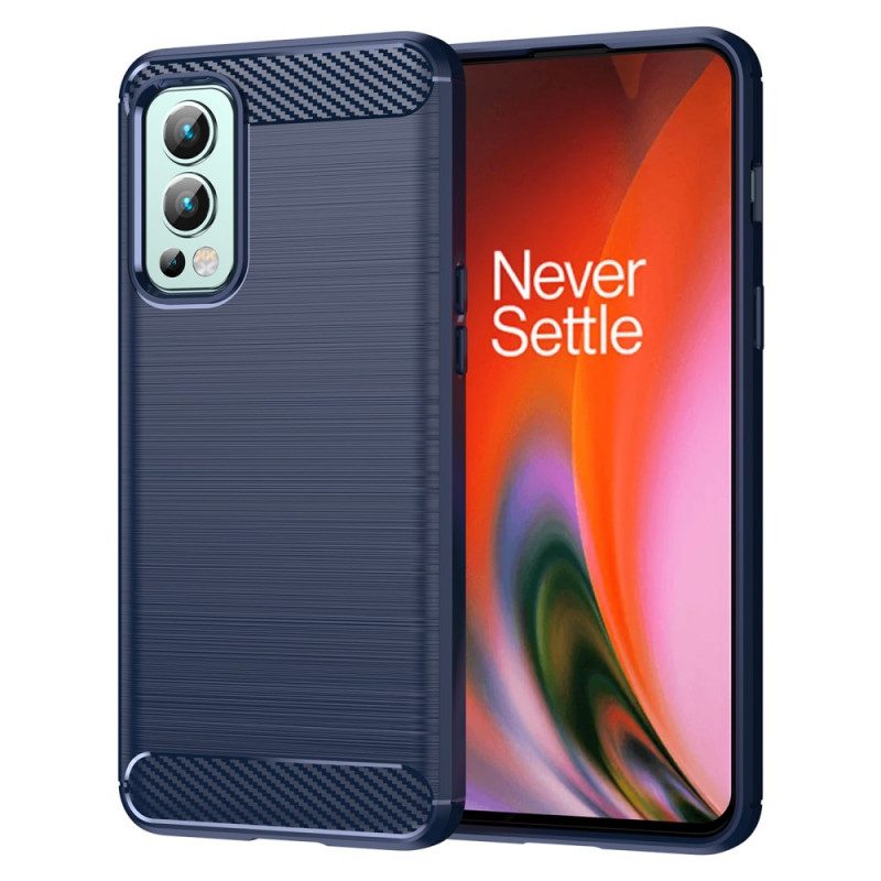 Hoesje voor OnePlus Nord 2 5G Geborstelde Koolstofvezel