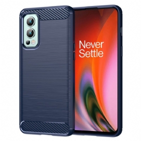 Hoesje voor OnePlus Nord 2 5G Geborstelde Koolstofvezel