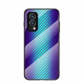 Hoesje voor OnePlus Nord 2 5G Koolstofvezel Gehard Glas