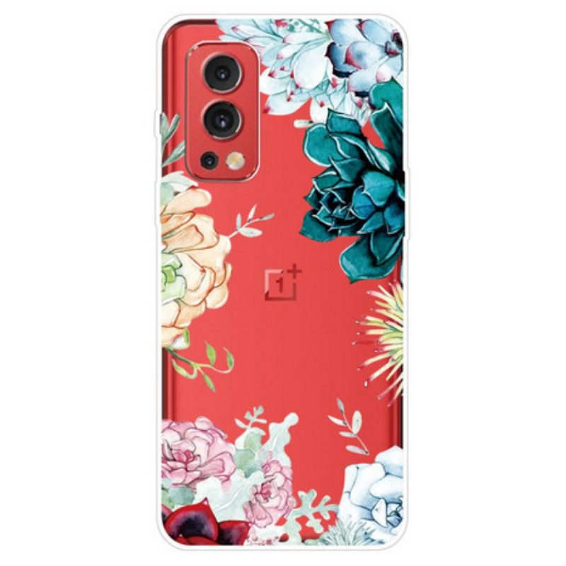 Hoesje voor OnePlus Nord 2 5G Naadloze Aquarel Bloemen