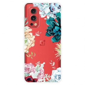 Hoesje voor OnePlus Nord 2 5G Naadloze Aquarel Bloemen