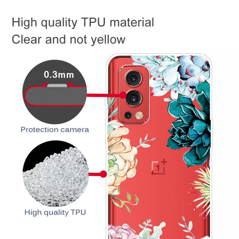 Hoesje voor OnePlus Nord 2 5G Naadloze Aquarel Bloemen