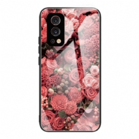 Hoesje voor OnePlus Nord 2 5G Rose Bloemen Gehard Glas