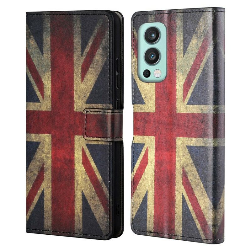 Leren Hoesje voor OnePlus Nord 2 5G Engelse Vlag