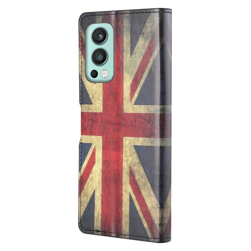 Leren Hoesje voor OnePlus Nord 2 5G Engelse Vlag