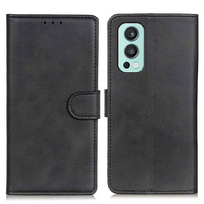 Leren Hoesje voor OnePlus Nord 2 5G Mat Retro Leereffect