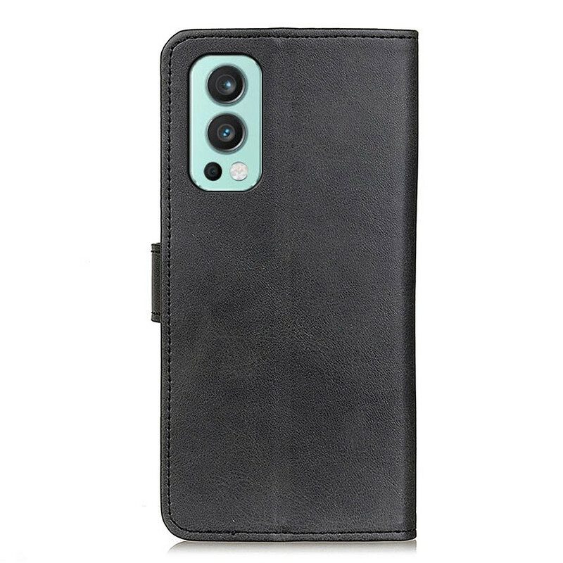 Leren Hoesje voor OnePlus Nord 2 5G Mat Retro Leereffect