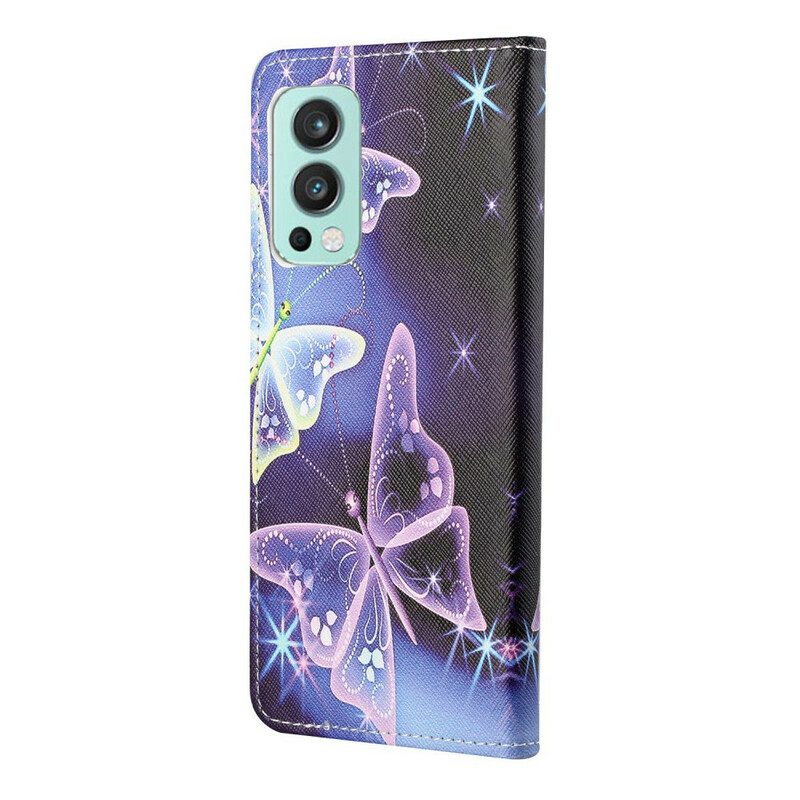 Leren Hoesje voor OnePlus Nord 2 5G Neonvlinders