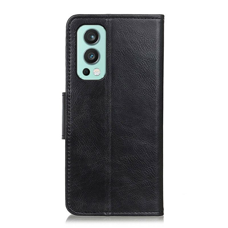 Leren Hoesje voor OnePlus Nord 2 5G Omkeerbare Sluiting Met Leereffect