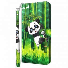 Leren Hoesje voor OnePlus Nord 2 5G Panda En Bamboe