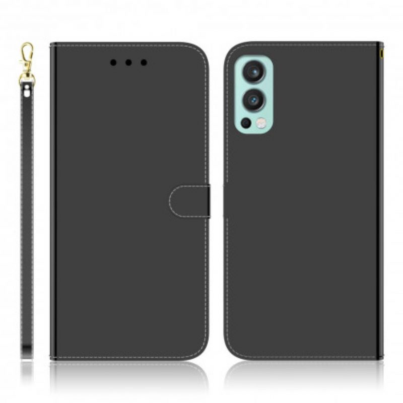 Leren Hoesje voor OnePlus Nord 2 5G Spiegelhoes Van Imitatieleer