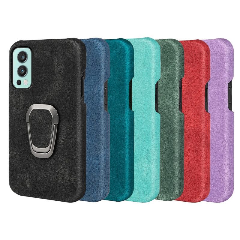 Telefoonhoesje voor OnePlus Nord 2 5G Leather Effect Ring-ondersteuning Nieuwe Kleuren