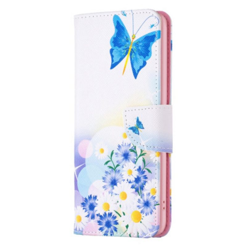 Folio-hoesje Poco X6 Pro 5g Telefoonhoesje Vlinder En Bloemen