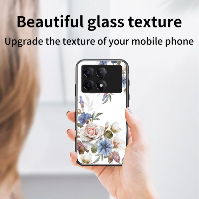 Hoesje Poco X6 Pro 5g Bloemenringhouder Van Gehard Glas Bescherming Hoesje