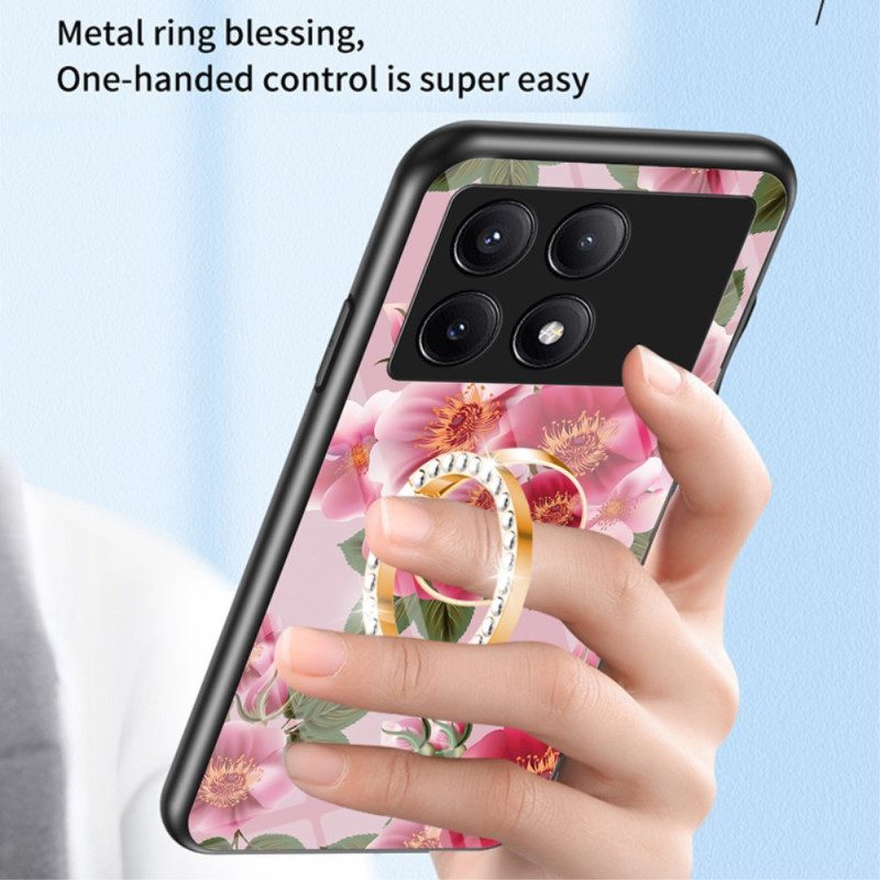 Hoesje Poco X6 Pro 5g Bloemenringhouder Van Gehard Glas Bescherming Hoesje