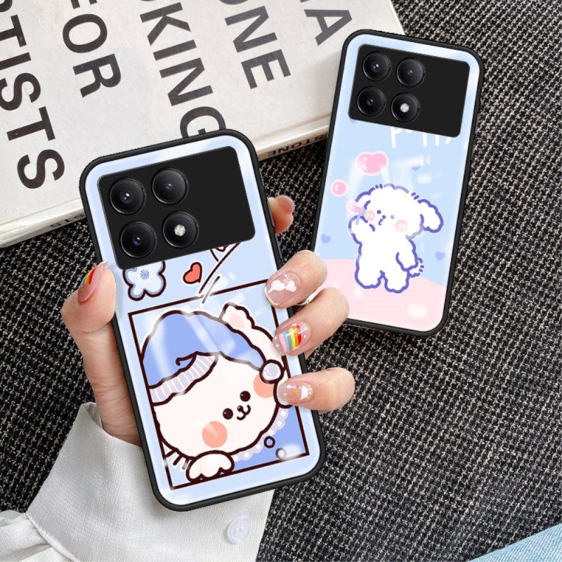 Hoesje Poco X6 Pro 5g Gehard Glas Met Cartoonpatroon Bescherming Hoesje