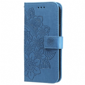 Leren Hoesje Poco X6 Pro 5g Bloemmotief Met Riempje Bescherming Hoesje