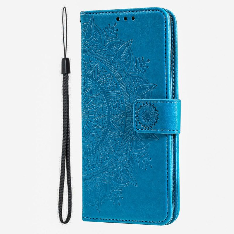 Leren Hoesje Poco X6 Pro 5g Mandala Zon Met Riem Bescherming Hoesje