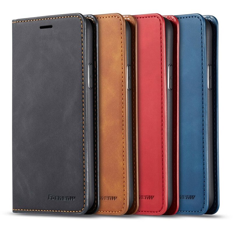 Bescherming Hoesje voor iPhone 11 Pro Folio-hoesje Forwenw Ledereffect