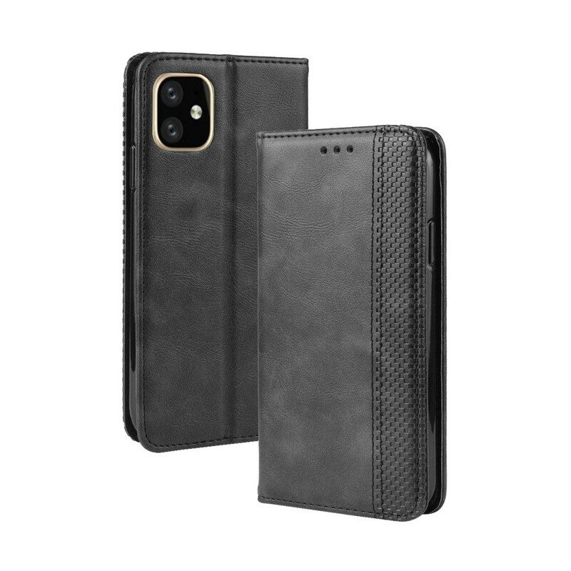 Bescherming Hoesje voor iPhone 11 Pro Folio-hoesje Gestileerd Vintage Leereffect