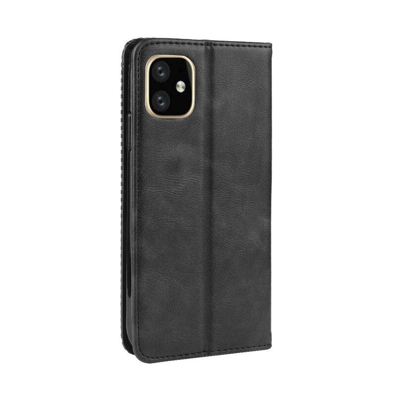 Bescherming Hoesje voor iPhone 11 Pro Folio-hoesje Gestileerd Vintage Leereffect