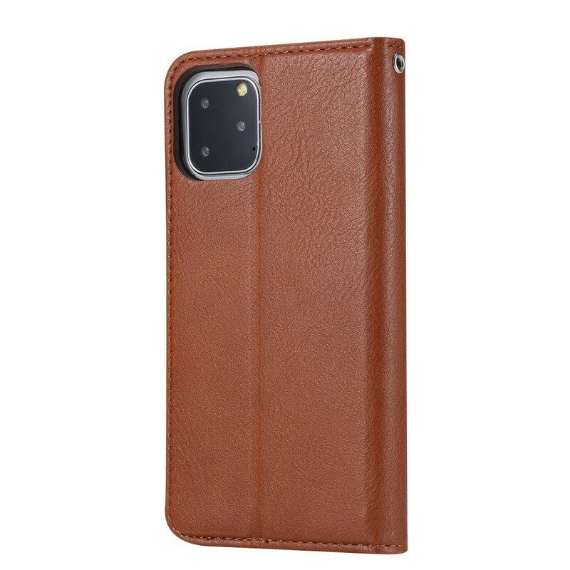 Bescherming Hoesje voor iPhone 11 Pro Folio-hoesje Kaarthouder Van Imitatieleer