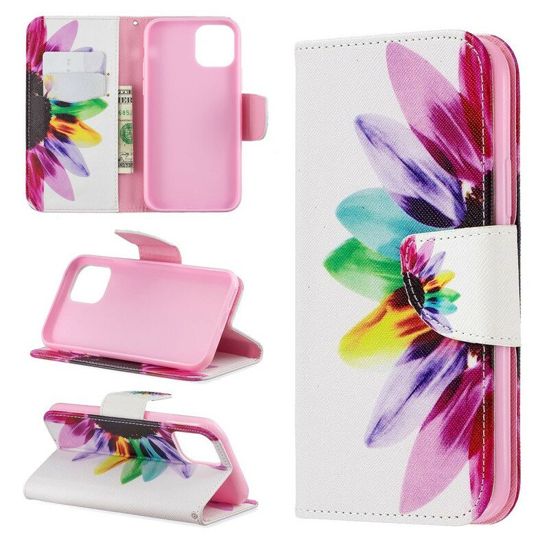 Folio-hoesje voor iPhone 11 Pro Waterverf Bloem