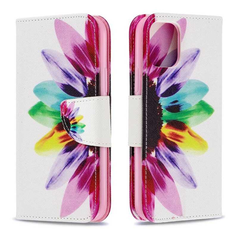 Folio-hoesje voor iPhone 11 Pro Waterverf Bloem