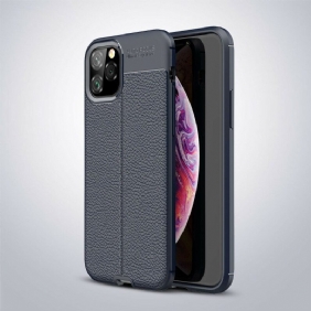 Hoesje voor iPhone 11 Pro Dubbellijnig Litchi-leereffect