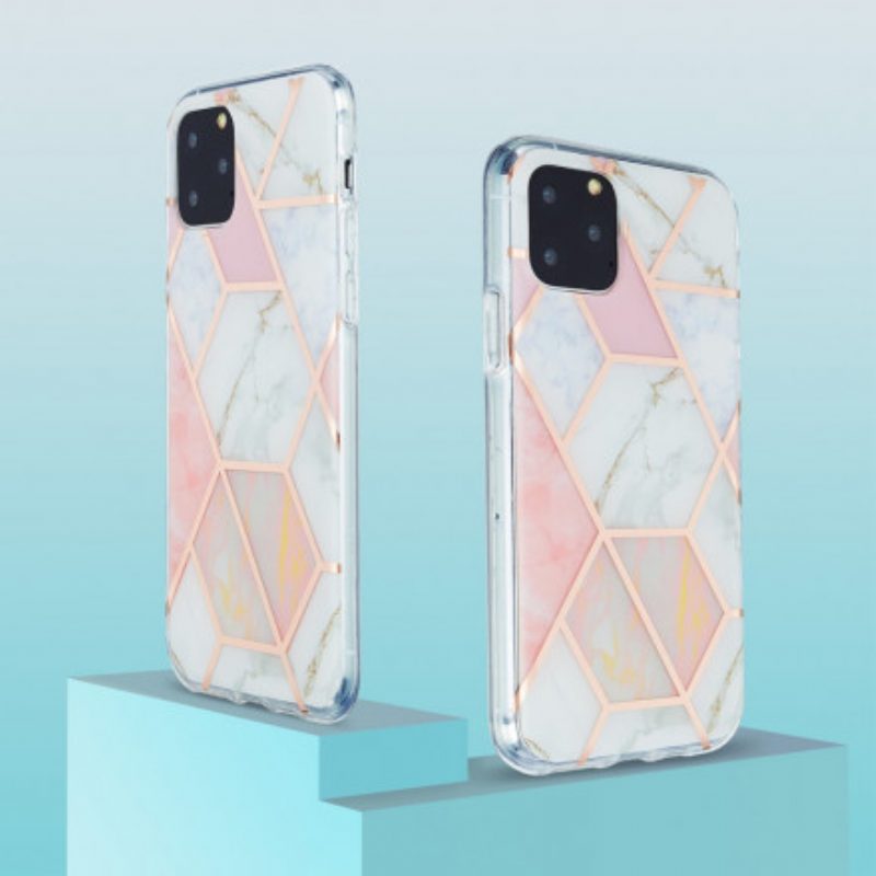 Hoesje voor iPhone 11 Pro Flitsend Geometrisch Marmer