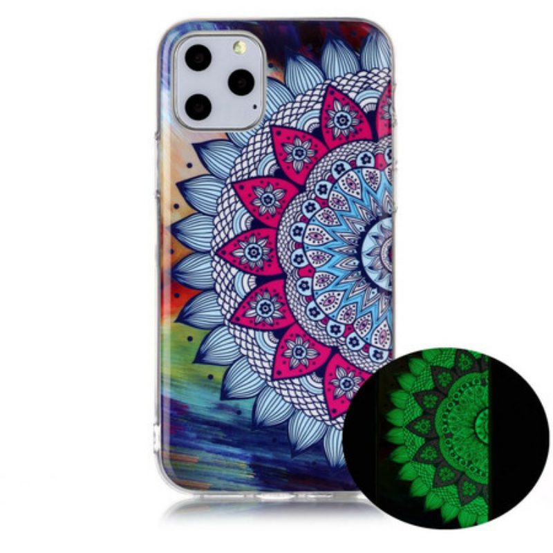 Hoesje voor iPhone 11 Pro Fluorescerende Kleurrijke Mandala