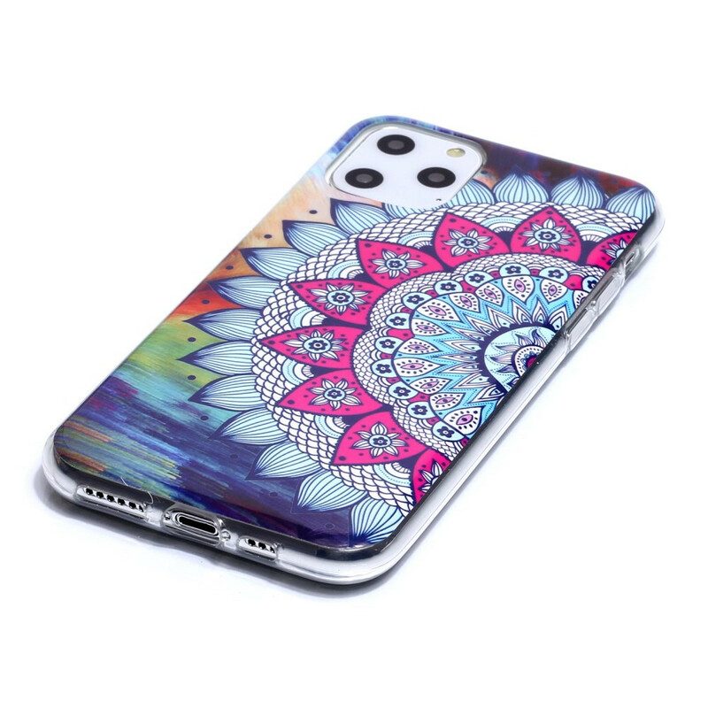 Hoesje voor iPhone 11 Pro Fluorescerende Kleurrijke Mandala