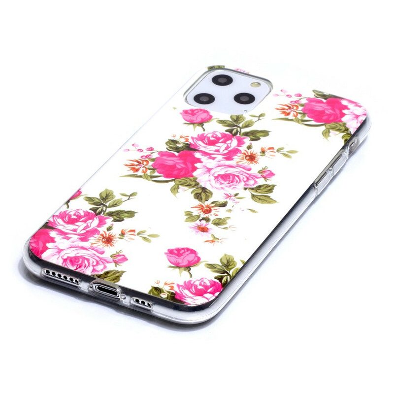 Hoesje voor iPhone 11 Pro Fluorescerende Vrijheidsbloemen