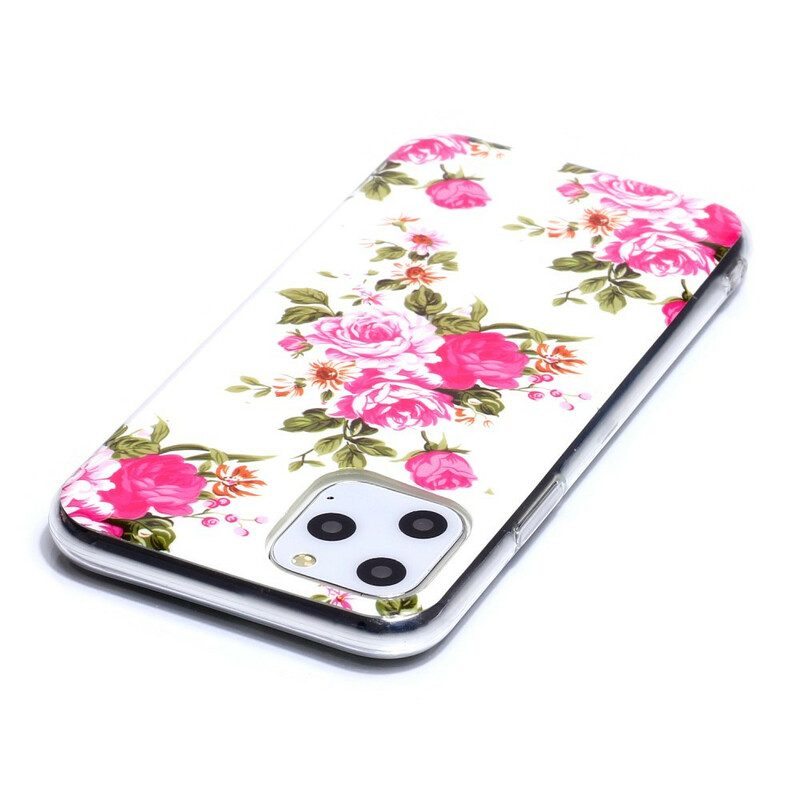 Hoesje voor iPhone 11 Pro Fluorescerende Vrijheidsbloemen