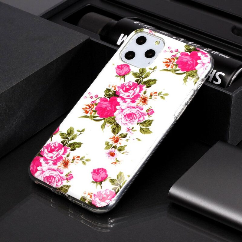 Hoesje voor iPhone 11 Pro Fluorescerende Vrijheidsbloemen